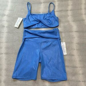 SAGE COLLECTIVE 2 Piece Sports Bra Biker Shorts Matching Set Medium NWT
